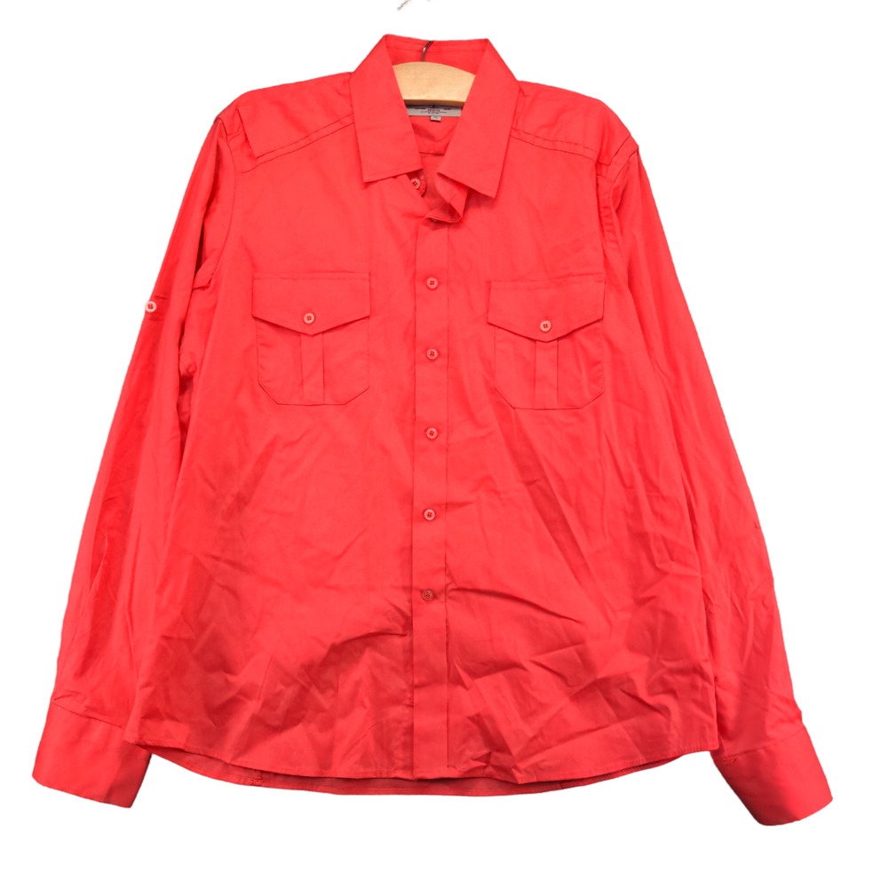 Amongst Others Men's Button Up Shirt Pink XL Long Sleeve Cotton Blend Casual